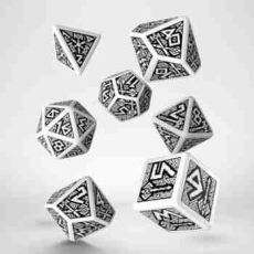 QW Dwarven White black Dice Set